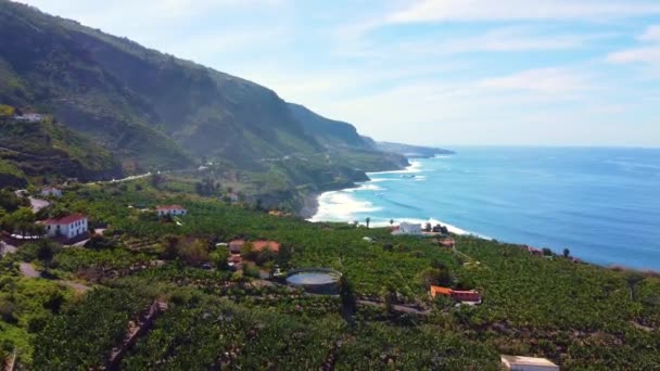 Letecký Pohled Úžasné Pobřeží Tenerife Kanárské Ostrovy Španělsko — Stock video