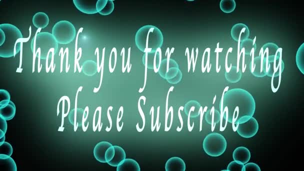 Tack För Att Titta Vänligen Prenumerera Bakgrundsbubblor Och Aqua Färger — Stockvideo
