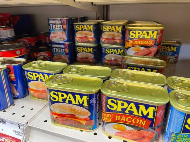 Grovetown, Ga USA - 10 12 22: Konserve kutusunda market spam 'i