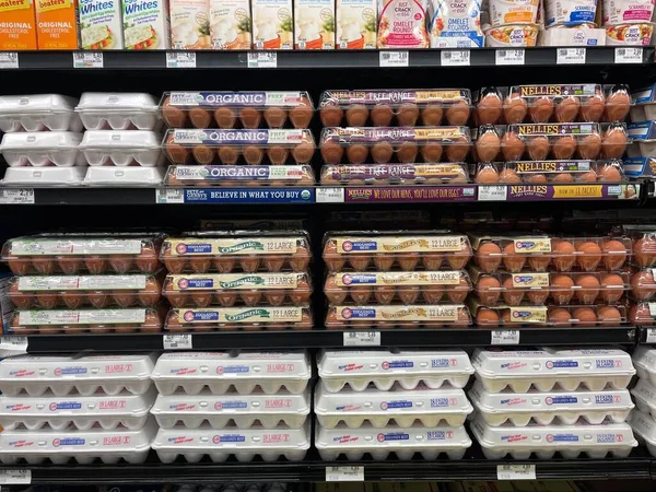 Grovetown Eua Ovos Mercearia Preços Vista Frontal — Fotografia de Stock