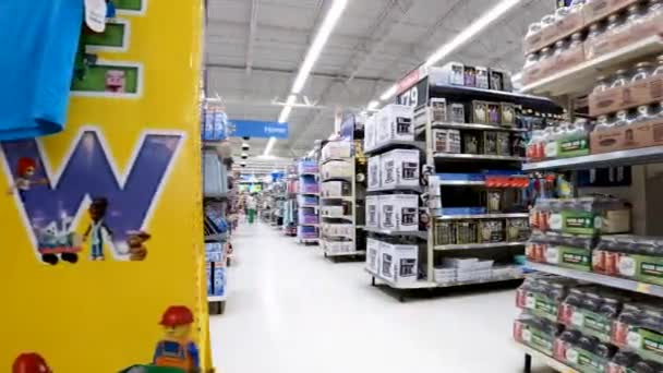 Waynesboro Usa Walmart Super Center Eceran Interior Pan Home Area — Stok Video
