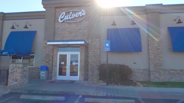 Grovetown Usa Amerika Nın Hızlı Restoran Zinciri Yan Güneş Işığını — Stok video