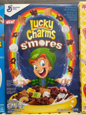 Grovetown, Ga USA - 01 06 23: grocery store Lucky Charms smores cereal