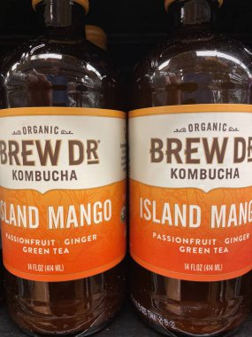 Grovetown, Ga USA - 01 06 23: grocery store Brew Dr Kombucha drink island mango