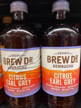Grovetown, Ga USA - 01 06 23: grocery store Brew Dr Kombucha drink earl grey