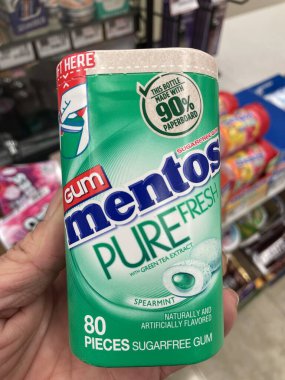 Grovetown, Ga USA - 01 06 23: grocery store Mentos chewing gum pure