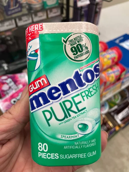 Grovetown, Ga USA - 01 06 23: grocery store Mentos chewing gum pure