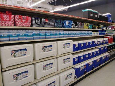 Stone Mountain, Ga USA - 01 01 2017 - Big Lots retail store 2017 summer cooler display