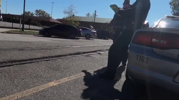 Augusta Usa Richmond County Sheriffs Department Police Officer Close Moving — Wideo stockowe