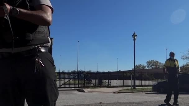 Augusta Usa Richmond County Sheriffs Department Police Officer Close Man — Vídeo de Stock