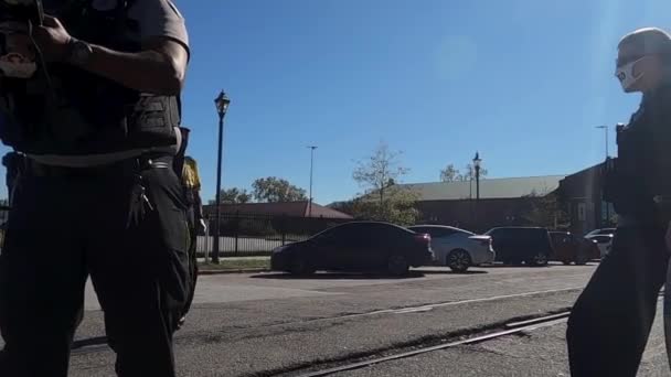 Augusta Usa Richmond County Sheriffs Department Police Officer Close Camera — Stockvideo