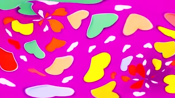 Valentines Day Animated Motion Background Distorted Changing Patterns Scene — Video