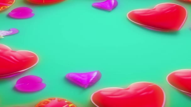 Valentines Day Animated Motion Background Soft Glow Effect Pan — Stock videók