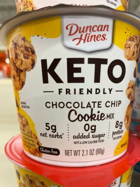 Grovetown, Ga USA - 09 03 22: Grocery store Duncan Hines Keto cake mix chocolate chip
