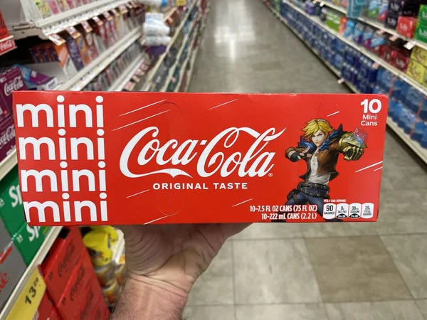 Grovetown Usa Dagligvarebutikk Coca Cola Mini Pakningstegning – stockfoto