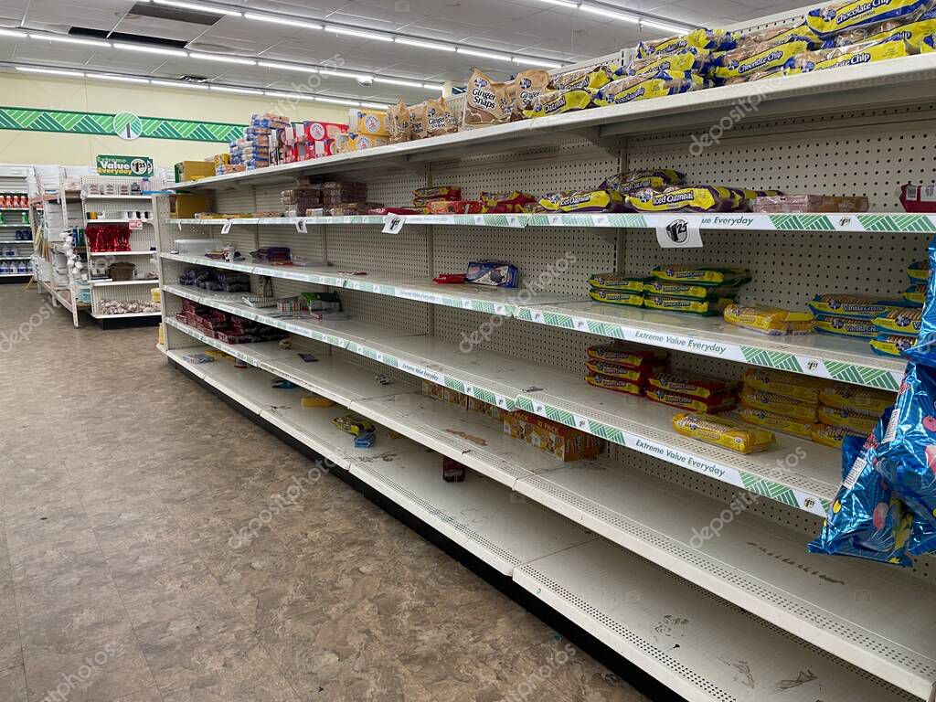 Augusta, Ga USA 01 26 23 Dollar Tree retail store interior empty cookie section 2023