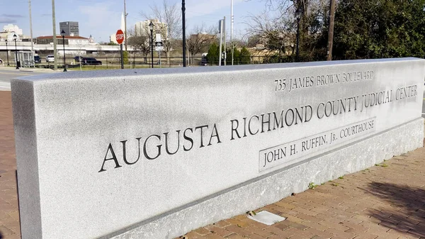 Augusta Usa Richmond County Courthouthouse Street Sign — 스톡 사진