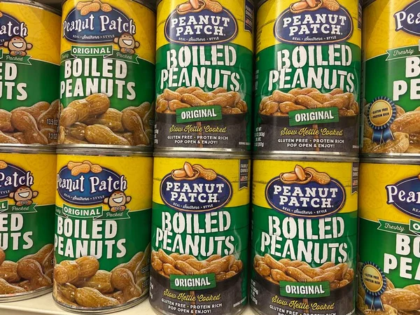 stock image Grovetown, Ga USA - 02 -01 23: Grocery store Peanut Patch can boiled peanuts