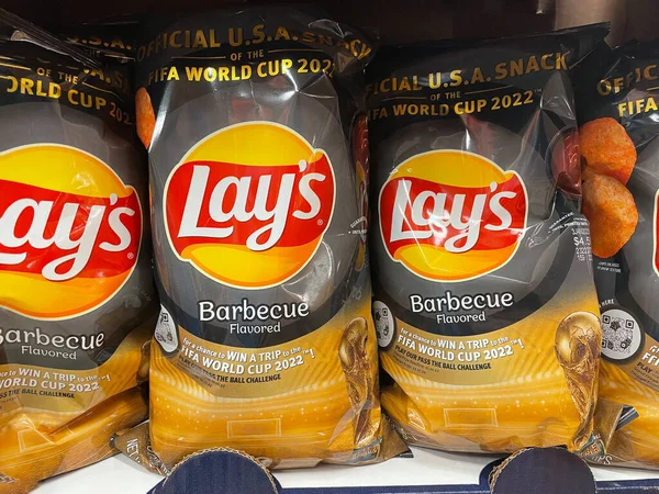 Grovetown Usa Obchod Potravinami Lays Barbecue Chips — Stock fotografie