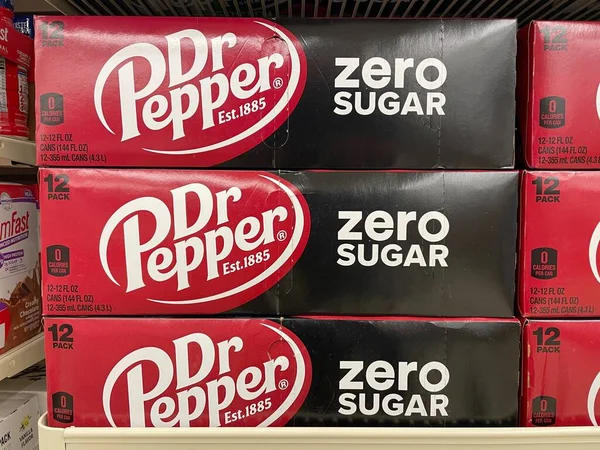 Grovetown Eua Mercearia Pepper Soda Pack Zero Sugar — Fotografia de Stock