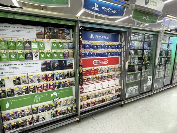Martinez Usa Walmart Interiér Různé Videohry Konzole Hry — Stock fotografie