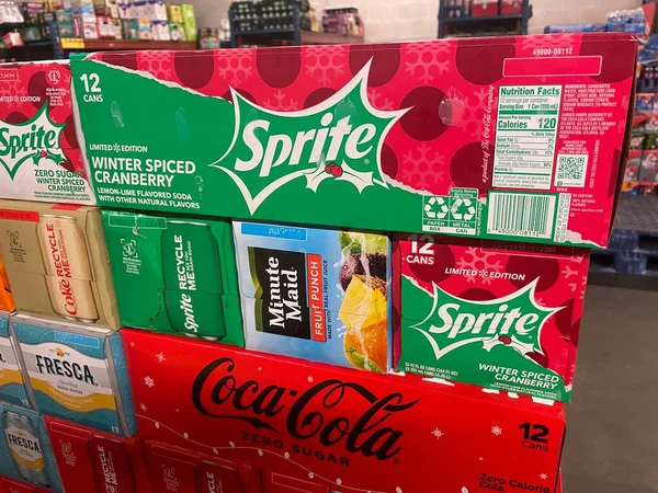 Grovetown Usa Grocery Store Soda Holiday Edition Sprite Coke — Stockfoto
