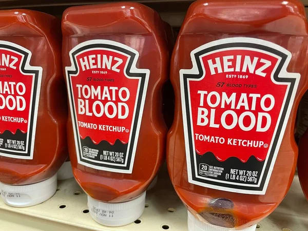 Grovetown Usa Dagligvarebutikk Heinz Tomat Blodketchup Nærme – stockfoto