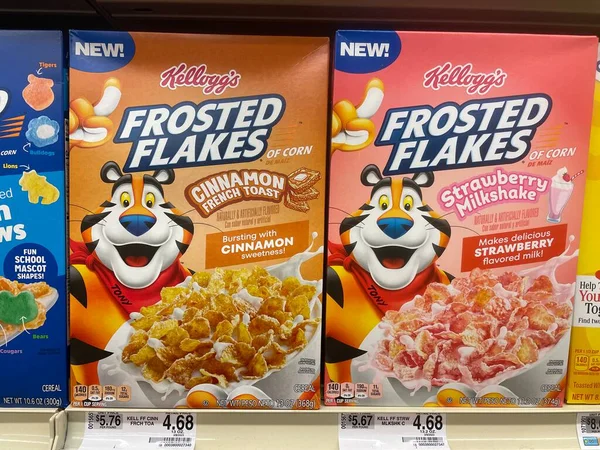 Grovetown Usa Tienda Comestibles Frosted Flakes Sabores Cereales —  Fotos de Stock
