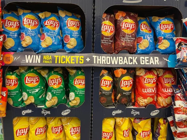 stock image Grovetown, Ga USA - 03 14 23: Grocery store Lays chips display variety