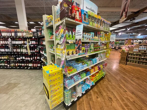 Grovetown Usa Food Lion Grocery Store Interior Easter Display Entrance — Stock Photo, Image