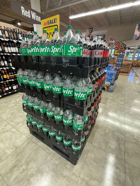 Grovetown Usa Food Lion Grocery Store Sprite Cola Display — стоковое фото