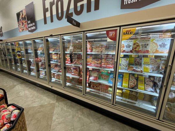 Grovetown, Ga USA - 11 20 22: Food Lion Grocery store frozen foods