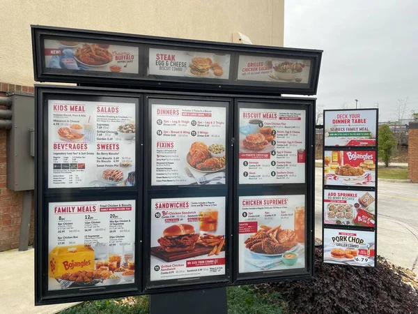 Grovetown Usa Bojangles Holiday Drive Thru Menu — Stock Photo, Image