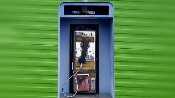 Augusta Eua Vintage Blue Livre Cabine Telefônica Pública Verde Pano — Fotografia de Stock