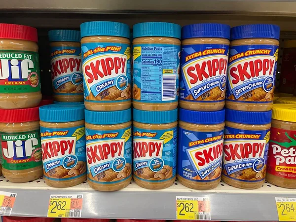 Waynesboro Eua Walmart Supercenter Store Skippy Manteiga Amendoim Preços — Fotografia de Stock