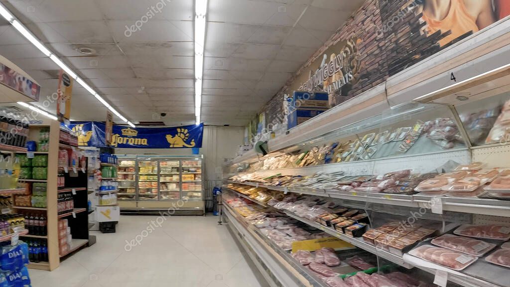 Warrenton, Ga USA - 4 28 23: Piggly Wiggly grocery store meat department
