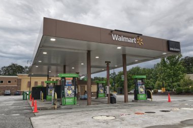 Columbia County, Ga USA 05: 21: Walmart Benzin istasyonunu kapatın Gürcistan 'daki gaz kesintileri ve kesintiler - Belair Yolu 