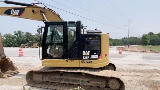 Blythe Usa Road Work Heavy Machinery Earth Mover Road Construction — Stock Video