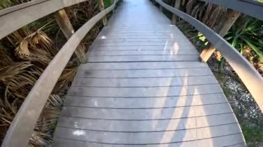 Define Adası, Fla USA - 08 09: 23: Define Adası plaj pov 'u sahile giden ahşap köprü