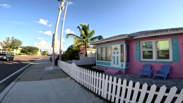 Treasure Island Fla Usa Treasure Island Beach Pink House Λευκά — Αρχείο Βίντεο