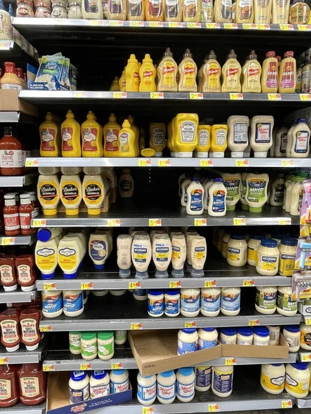 Grovetown Usa Walmart Interior Mayones Mustard Section Prices — Stok Foto