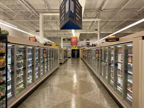 Grovetown Usa Food Lion Grocery Store Looking Shiny Floor Frozen — Stock Photo, Image
