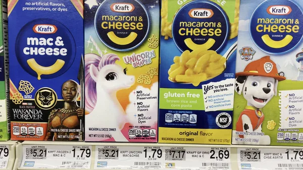 Grovetown Usa Żywność Lion Sklep Spożywczy Kraft Mac Sery Pudełko Obrazy Stockowe bez tantiem