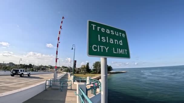 Treasure Island Fla Usa Treasure Island Beach Johns Pass Draw — Stock video