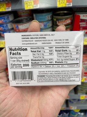 Grovetown, Ga USA - 08 06 06: 23: Walmart Marketi Geyşa Dumanı İstiridye Beslenme Gerçekleri