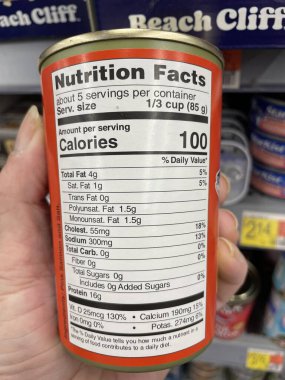 Grovetown, Ga USA - 08 06 06: 23: Walmart market Royal Pink konserve pembe somon besin gerçekleri