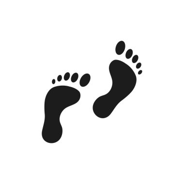 Foot print human sign, track walking design icon, outline vector illustration