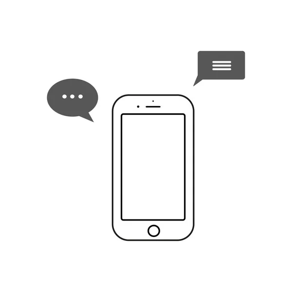 Icône Ligne Message Téléphonique Signe Smartphone Cellulaire — Image vectorielle