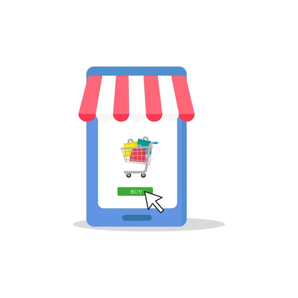 Online Shop Online Shopping Vektor — Stockvektor