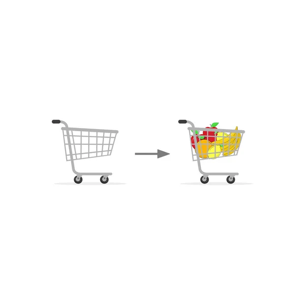Kundvagn För Online Shopping Och Digitala Marknadsföringsidéer — Stock vektor